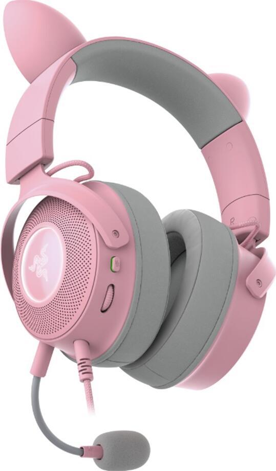 Casca Gaming Razer Kraken Pro V2 Quartz Edition, Difuzoare de 50mm cu Neodimiu, Sunet Virtual 7.1 Surround, Microfon cu Reducere Zgomot, Cadru Aluminiu