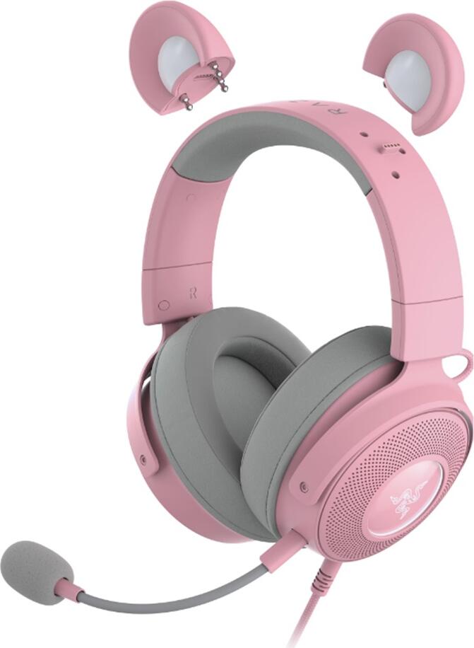 Casca Gaming Razer Kraken Pro V2 Quartz Edition, Difuzoare de 50mm cu Neodimiu, Sunet Virtual 7.1 Surround, Microfon cu Reducere Zgomot, Cadru Aluminiu