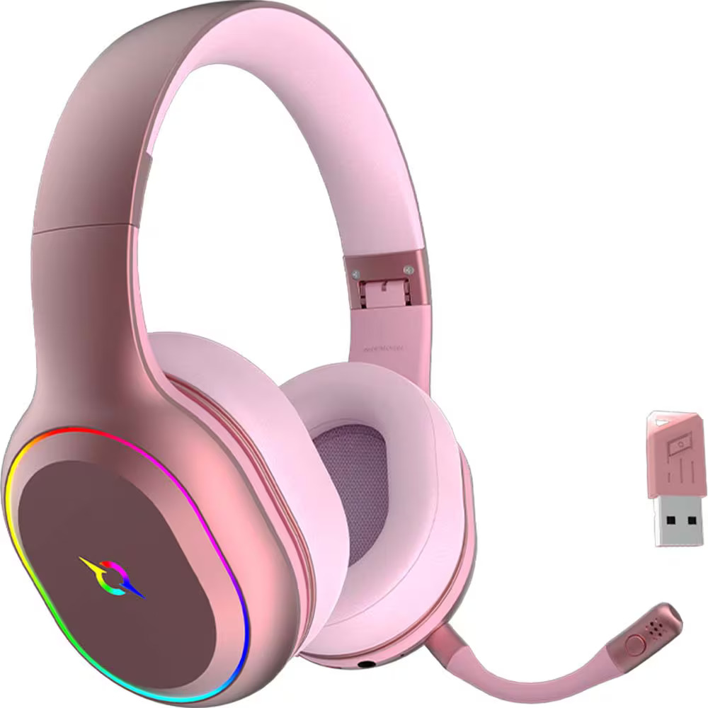 Игровая беспроводная гарнитура Aqirys LYRA с RGB, полноразмерные складные наушники Bluetooth 5.0, 3D Stereo звук, вибродрайверы, двойной микрофон с шумоподавлением