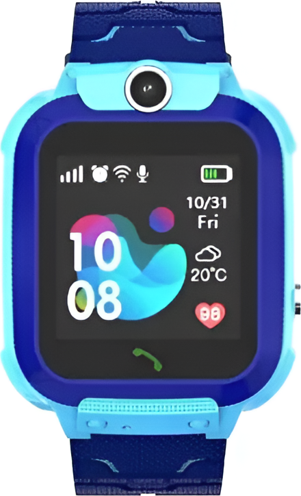 Helmet 2G-TD27 Smart Kids Watch with GPS Tracking, 1.44" IPS Touch Screen, Two-Way Calling, SOS Button, IP67 Waterproof, 400mAh Battery, Android & iOS, Blue