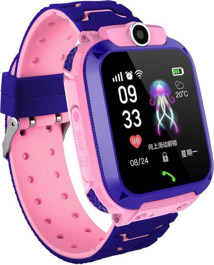 Helmet 2G-TD27 Smart Kids Watch with GPS Tracking, 1.44" IPS Touch Screen, Two-Way Calling, SOS Button, IP67 Waterproof, 400mAh Battery, Android & iOS, Pink