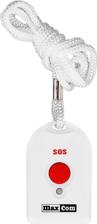 Maxcom KXT481 SOS Analog Corded Landline Phone with Wireless SOS Alarm Pendant, Large LCD, Hands-free Speakerphone, 3 Photo Keys, White