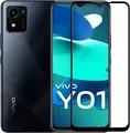 Helmet Diamond Glass 4D Tempered Glass Screen Protector for Vivo Y01, Full Coverage Scratch and Shock Resistant High Clarity Oleophobic Film
