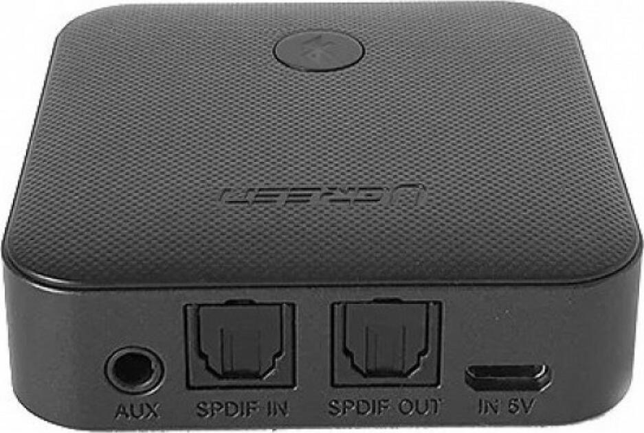 UGREEN CM144 2-in-1 Bluetooth 5.0 Audio Transmitter and Receiver, aptX LL & aptX HD, SPDIF & AUX Connectivity, Dual Link Headphones Support, Black