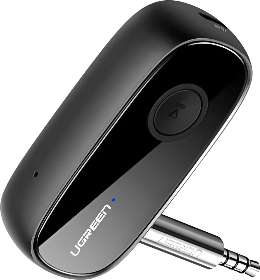 Receiver Audio UGREEN Bluetooth 5.0 cu aptX, Microfon cu Anulare Zgomot CVC 8.0, Conectare Duala, Baterie 10h, Jack AUX 3.5mm pentru Masina si Boxe