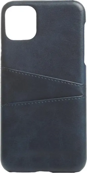 Blue Leather Back Cover Case for iPhone 11 with Integrated Rear Card Pocket