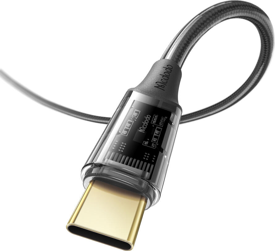 Mcdodo Cable Type-C to Type-C PD Transparent Amber 100W 5A 1.2m, Black