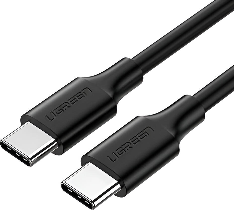 Cablu UGREEN US286 USB-C la USB-C, 1.5m, 60W PD Quick Charge 3A, Transfer Date 480Mbps, Acoperire TPE Cauciuc, Nucleu Cupru Stelat, Negru