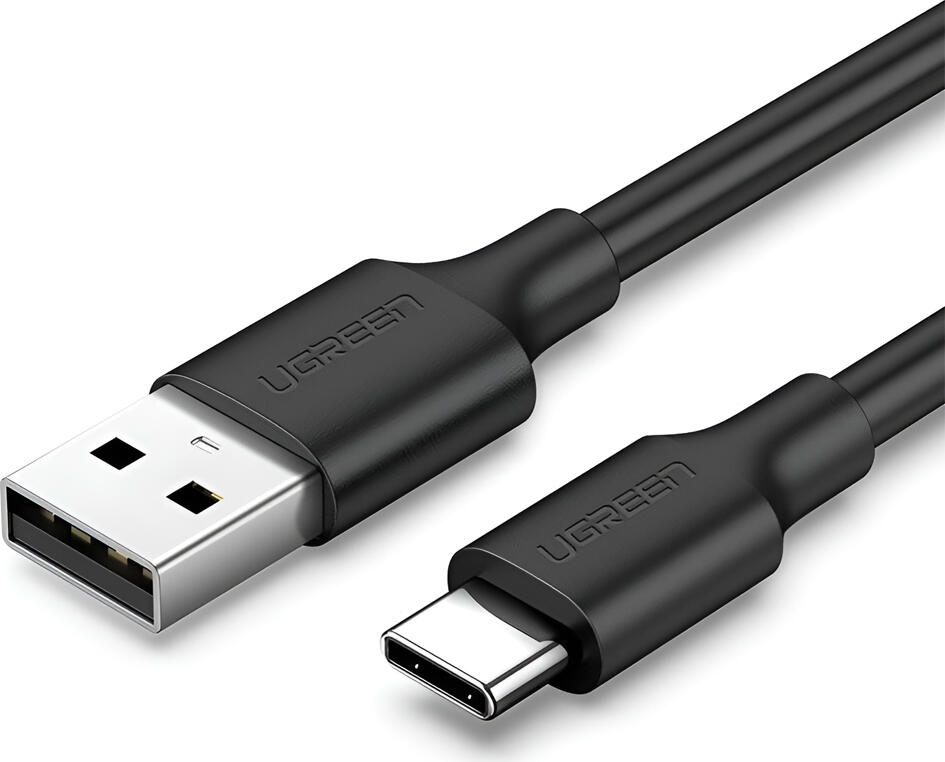 Cablu de Incarcare Rapida UGREEN US287 USB-A la USB-C 1m, 3A 18W QC 3.0 Samsung AFC Huawei FCP SCP, Transfer Date 480Mbps, Rezistenta 56k Ohm, Negru