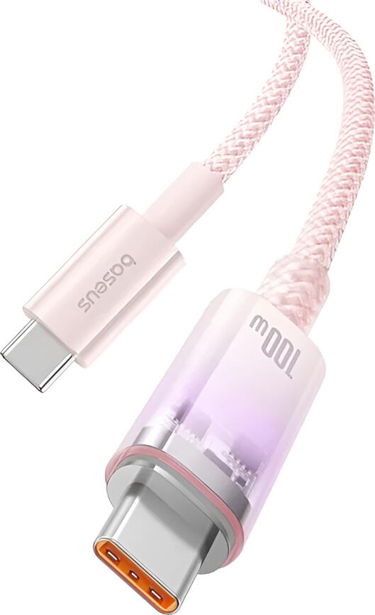 Baseus Cable Explorer Smart Temperature Type-C to Type-C 5A 100W 2m, Baby Pink