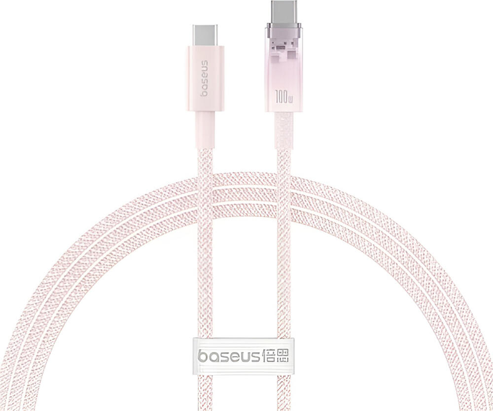 Cablu Baseus Explorer Series USB-C la USB-C 100W 5A Incarcare Rapida, Chip Control Temperatura Inteligent, Impletit Nailon, Cablu Date 2m