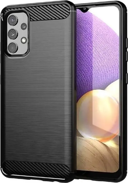 Чехол Helmet с текстурой углеродного волокна из TPU для Samsung Galaxy A32 5G, противоударный защитный кейс с усиленными углами и мягкой подкладкой, черный, 6.5"
