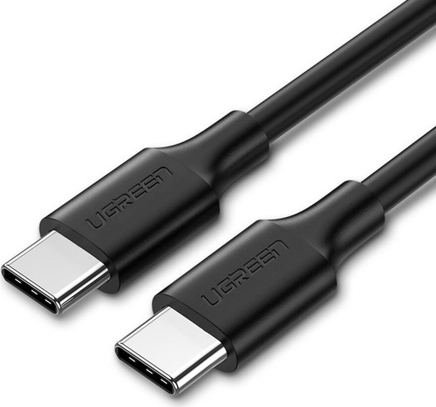 UGREEN US286 USB-C to USB-C Cable, 1m, 60W PD Quick Charge 3A, 480Mbps Data Transfer, TPE Rubber Cover, Tinned Oxygen-Free Copper Core, Black