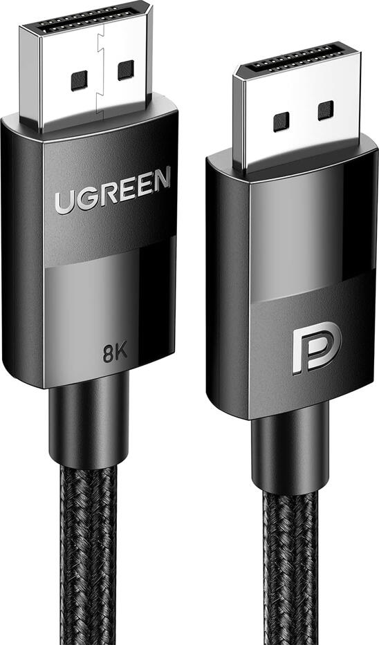 UGREEN DP114 DisplayPort 1.4 Cable, 8K@60Hz 4K@240Hz HDR Video Audio, Nylon Braided DP to DP Cord, 32.4Gbps High Speed for Gaming PC Monitor GPU, 1.5m
