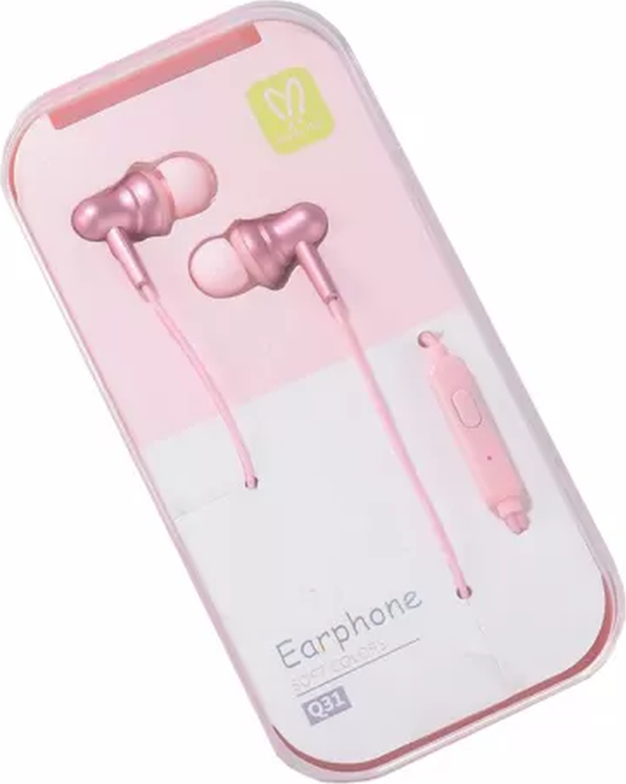 Keeka Earphones 3.5mm Q32, Pink