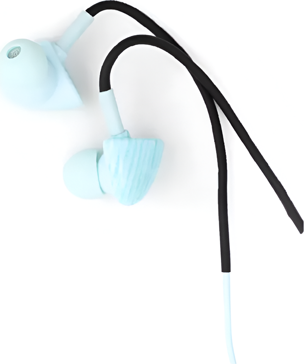 Keeka Q32 In-Ear Wired Earphones - Blue, with 3.5mm Jack, Integrated Microphone and In-Line Remote, Secure Fit Ear-Hooks for iPhone and Android