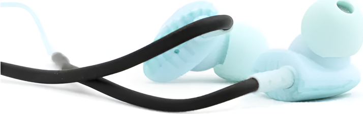 Keeka Q32 In-Ear Wired Earphones - Blue, with 3.5mm Jack, Integrated Microphone and In-Line Remote, Secure Fit Ear-Hooks for iPhone and Android