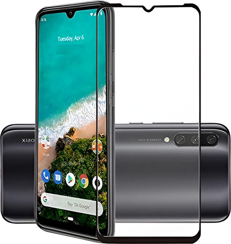 Protectie Ecran DMLink Helmet Diamond Glass 4D pentru Xiaomi Mi A3, Sticla Temperata Rezistenta la Zgarieturi si Socuri, Claritate Inalta, Negru