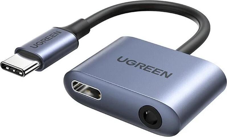 UGREEN Audio Adapter Type-C 3.0 to 3.5mm Female + Type-C 3.0 PD 60W | CM193, Gray