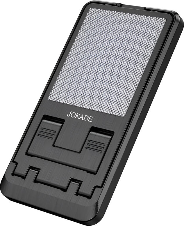 Jokade Beiya JE003 Universal Phone Holder, ABS Plastic Table Desk Stand, Compact Foldable Hands-Free Mobile Mount with Non-Slip Pads, Black