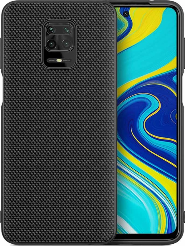 Helmet Shock-Resistant TPU Back Cover Case for Xiaomi Note 9s, Note 9 Pro, Note 9 Pro Max, Robust Protective Shell with Raised Edges, Black