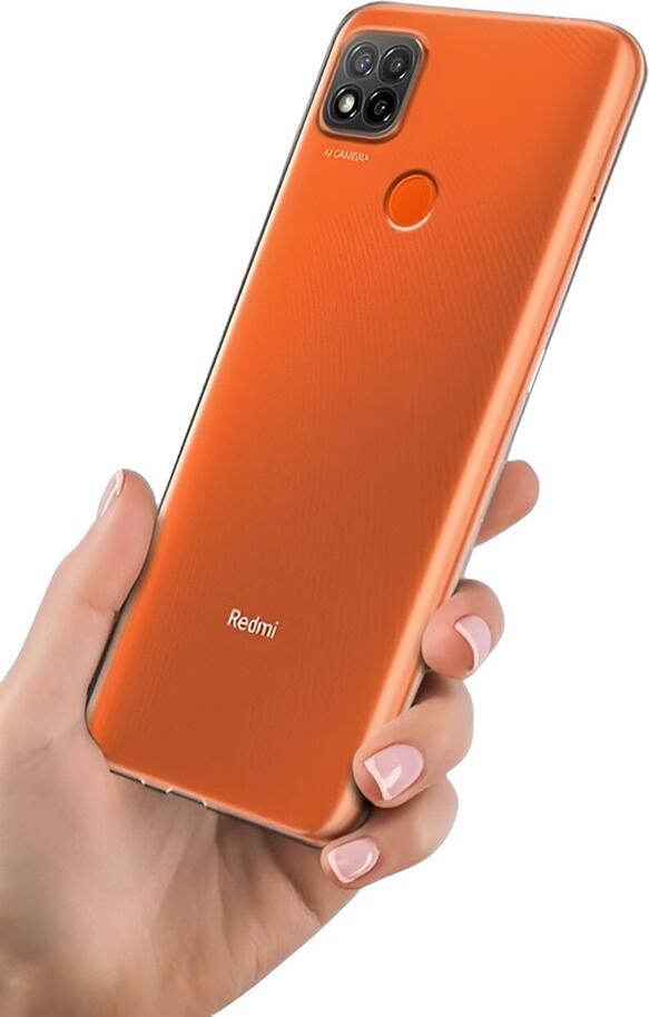 Helmet Case for Xiaomi Redmi 9C, Clear Transparent TPU Flexible Cover, Impact Resistant Shockproof Protective Shell with Raised Edges, 6.53 inch