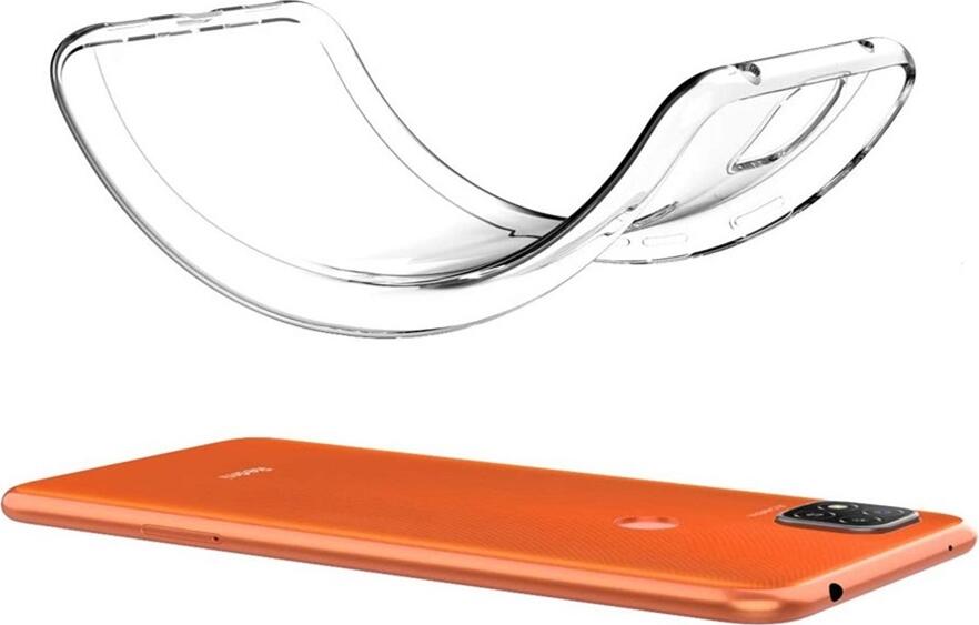 Helmet Case for Xiaomi Redmi 9C, Clear Transparent TPU Flexible Cover, Impact Resistant Shockproof Protective Shell with Raised Edges, 6.53 inch