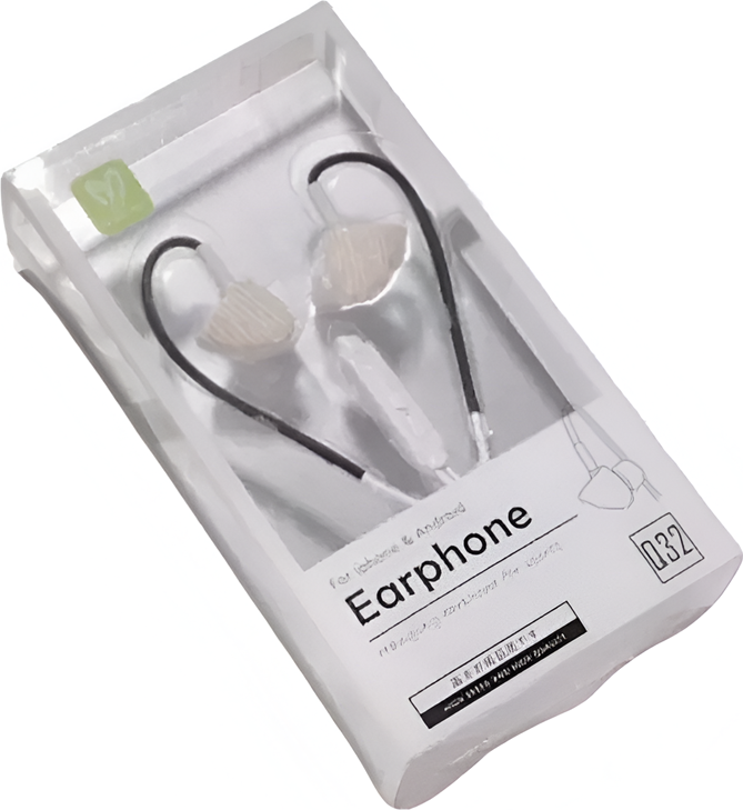 Casca In-Ear cu Fir Keeka Q32 - Argintiu, Jack 3.5mm, Microfon Integrat si Telecomanda In-Line, Cu Crocheturi pentru Fixare Sigura, Compatibila iPhone si Android
