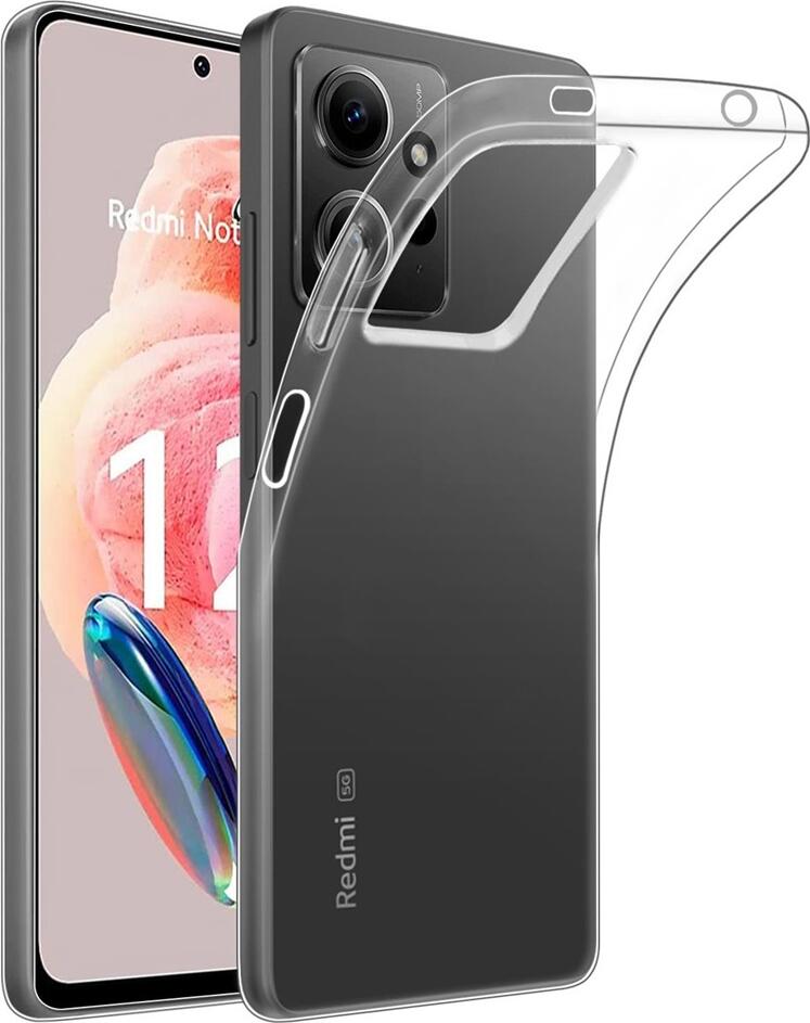 Прозрачный чехол из TPU для Redmi Note 12 4G, гибкий противоударный защитный кейс с приподнятыми краями и точными вырезами