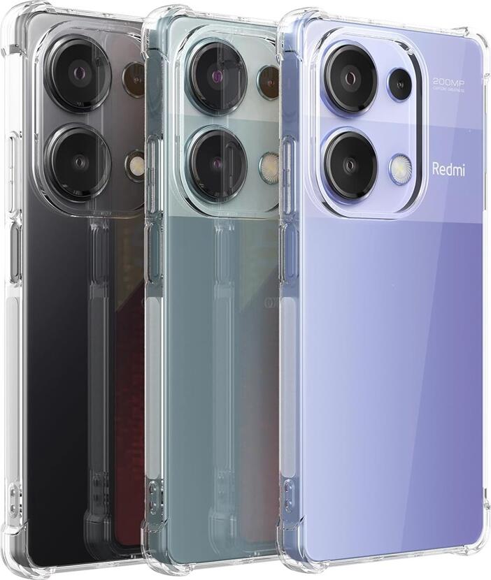 Husa WOO pentru Redmi Note 13 Pro 4G, Cover Transparent din TPU Flexibil, Protectie Anti-Impact si Zgarituri, Margini Ridicate pentru Ecran si Camera