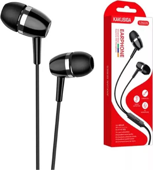Casca In-Ear cu Fir Kakusiga KSC-659 Jiaxuan, Negru, cu Microfon HD, Conector 3.5mm, Control Monobutton si Detectie In-Ure, Cablu 120 cm