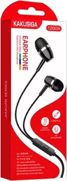 Casca In-Ear cu Fir Kakusiga KSC-659 Jiaxuan, Negru, cu Microfon HD, Conector 3.5mm, Control Monobutton si Detectie In-Ure, Cablu 120 cm
