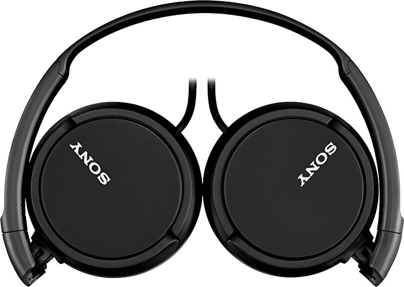Sony MDR-ZX110AP Wired On-Ear Headphones, Foldable Closed-Back Design, 30mm Dynamic Drivers, Integrated Microphone, 3.5mm Jack, Black