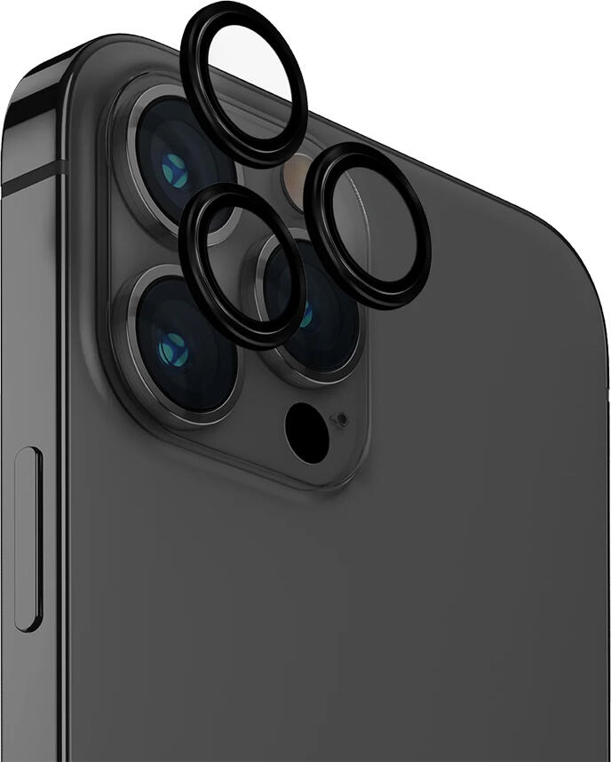 Uniq Optix Aluminium Camera Lens Protector for iPhone 15 Pro Max, Black