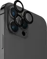 Uniq Optix Aluminium Camera Lens Protector for iPhone 15 Pro Max, 9H Tempered Glass, 5-Layer Shield, Scratch and Shatter Resistant, Black