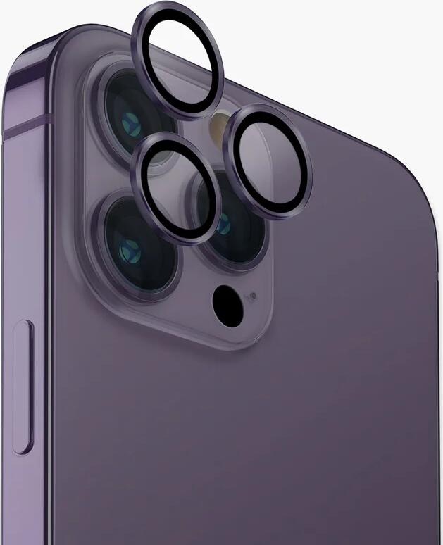 Uniq Optix Lens Protector for iPhone 14 Pro Max and 14 Pro, 9H Tempered Glass with Aluminium Rim, 0.25mm HD Clarity Scratch Resistant Camera Guard