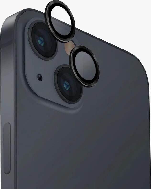 Uniq Optix Aluminium Camera Lens Protector for iPhone 15/15 Plus/14, Black