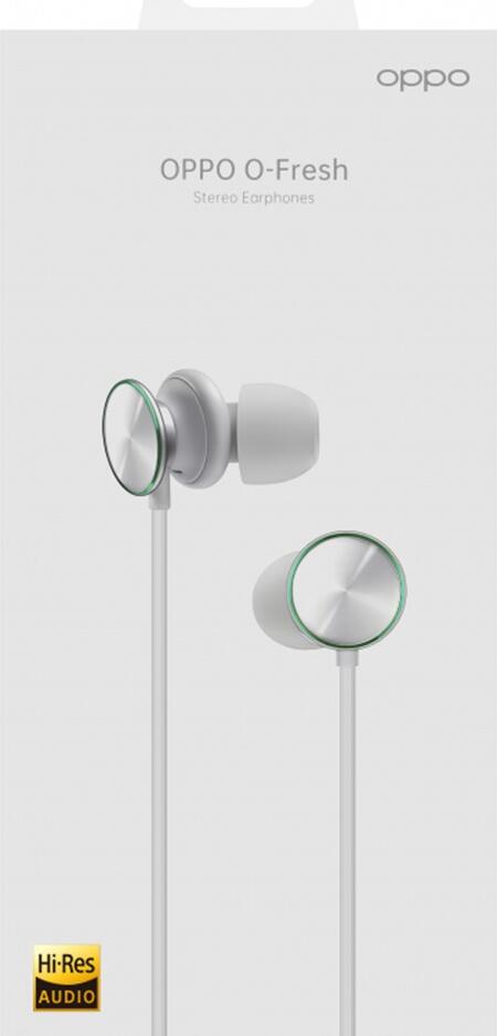 Oppo MH151 O-Fresh Wired In-Ear Stereo Earphones with Built-in Microphone, Hi-Res Audio, 3.5mm Jack, 20Hz-40kHz Frequency Response, Grey