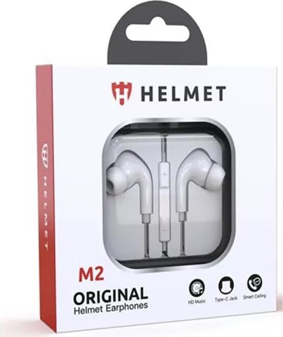 Helmet M2 Series In-Ear Wired Earphones with USB Type-C Connector, Integrated Microphone, HD Music Support, Passive Noise Isolation, Ergonomic Design, Smart Calling