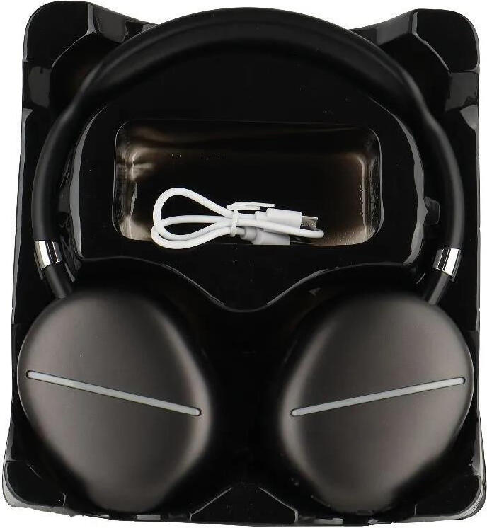 Casca Wireless Bluetooth Musen AKZ-MAX10 On-Ear - Negru, cu RGB LED, Bass Profund, Sunet Stereo, Slot Card TF, Microfon Incorporat, Jack 3.5mm, Suport Siri