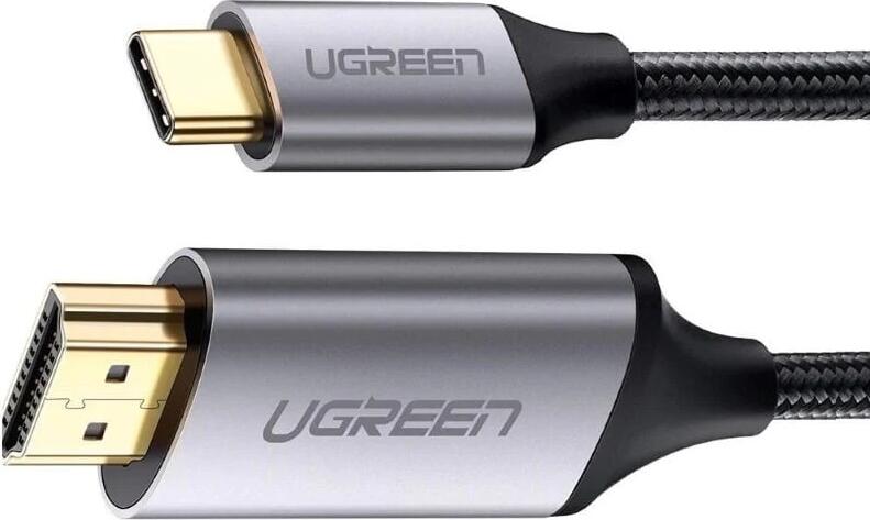 Cablu UGREEN MM142 USB-C la HDMI, 4K UHD @ 60Hz, Adaptor Type-C 3.2 Gen 1 spre HDMI 1.4, Impletit Nylon cu Nucleu din Cupru, Compatibil Thunderbolt 3, 1.5m