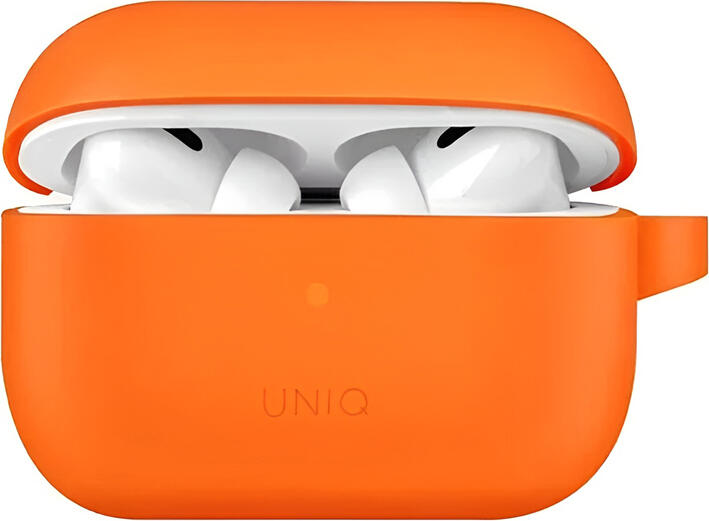 UNIQ Silicon Hang Protective Case for Apple AirPods Pro 2nd Gen, Soft-Touch Silicone Cover with Metal Carabiner, Wireless Charging Support