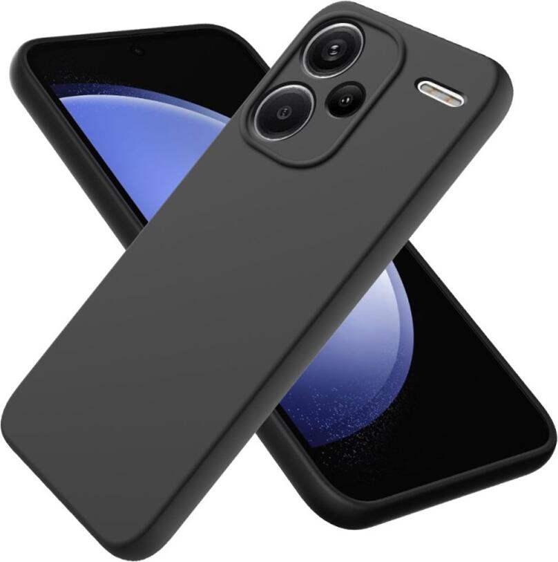 Черный чехол из жидкого силикона для Xiaomi Redmi Note 13 Pro Plus 5G, противоударный матовый кейс с подкладкой из микрофибры, защита от отпечатков и царапин