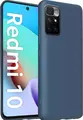Helmet Liquid Silicone Case for Xiaomi Redmi 10, Blue, 6.5 inch Slim TPU Protective Cover, Shock-resistant, Anti-fingerprint, Scratch-proof Matte Finish