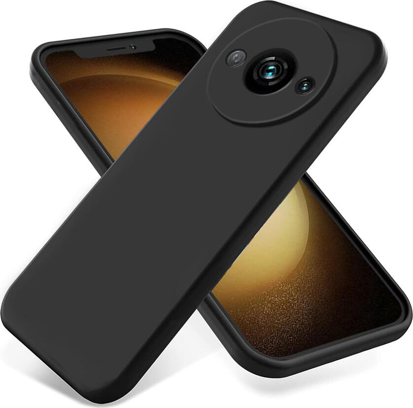 WOO Liquid Silicone Case for Xiaomi Redmi A3, 6.71 inch, Black, Shock-resistant Soft Matte Cover, Dust and Scratch-resistant with Raised Camera and Screen Protection