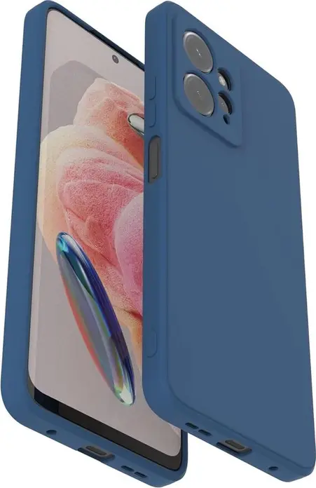 Blue Helmet Liquid Silicone Case for Xiaomi Redmi Note 12 4G, Matte Soft-Touch Full Coverage Protective Cover, Anti-Fingerprint, Dustproof, Anti-Scratch