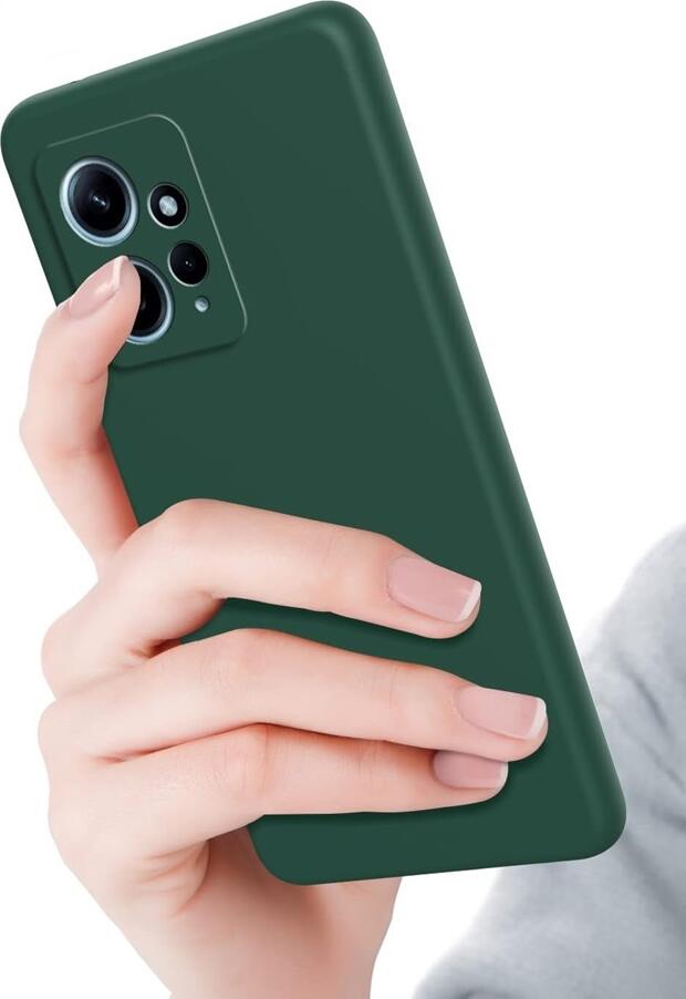 Helmet Liquid Silicone Case for Xiaomi Redmi Note 12 4G, Green, Matte Soft-Touch Full Coverage Protective Cover, Anti-Fingerprint, Dustproof, Anti-Scratch