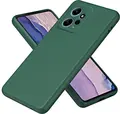 Helmet Liquid Silicone Case for Xiaomi Redmi Note 12 4G, Green, Matte Soft-Touch Full Coverage Protective Cover, Anti-Fingerprint, Dustproof, Anti-Scratch