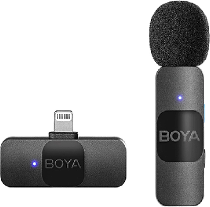 Boya Wireless Microphone Ultracompact 2.4GHz System (BY-V1) Lightning Jack, Black
