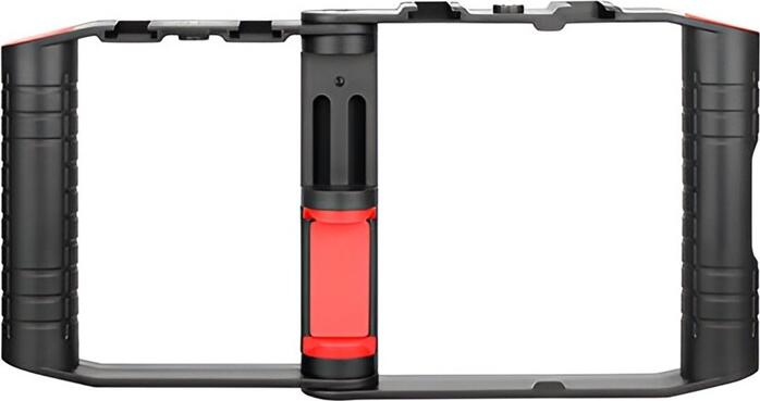 Kit Rig Video pentru Smartphone Boya BY-VG380 cu Microfon Shotgun Cardioid BY-MM1, Trepied Mini, Cap Bilă și Parbriz de Blană, Aluminiu Negru
